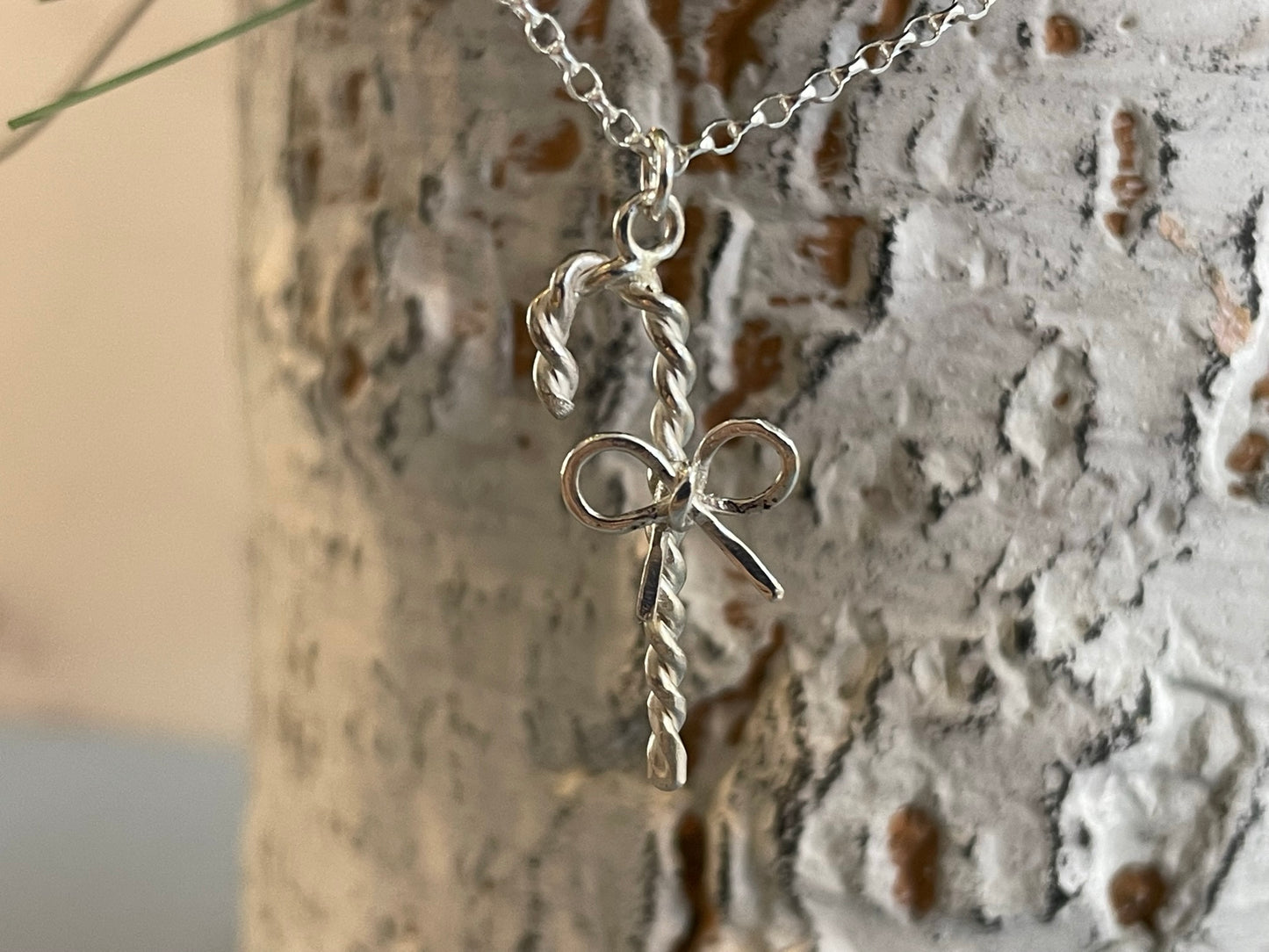 Silver Candy Cane Necklace image 6