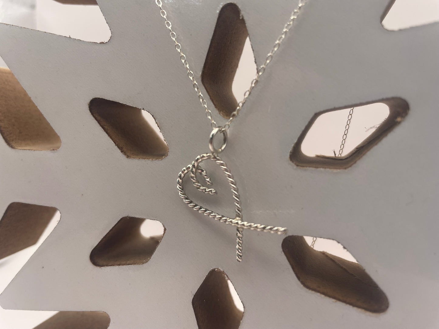 Contempory Candy Cane Heart Necklace