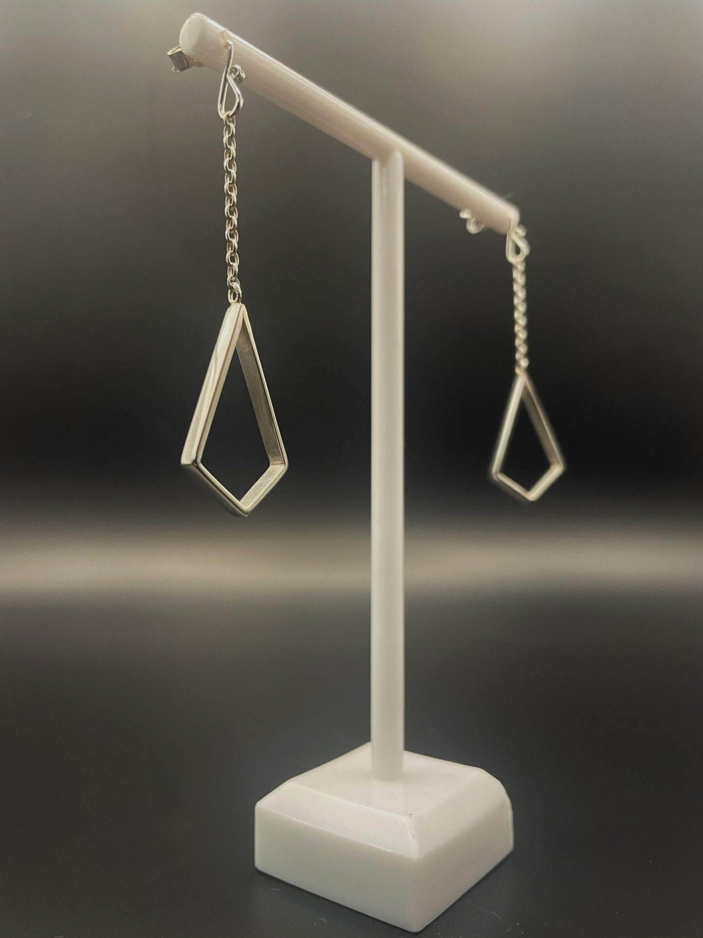 Art Deco Inspired Kite Chain Drop Earrings