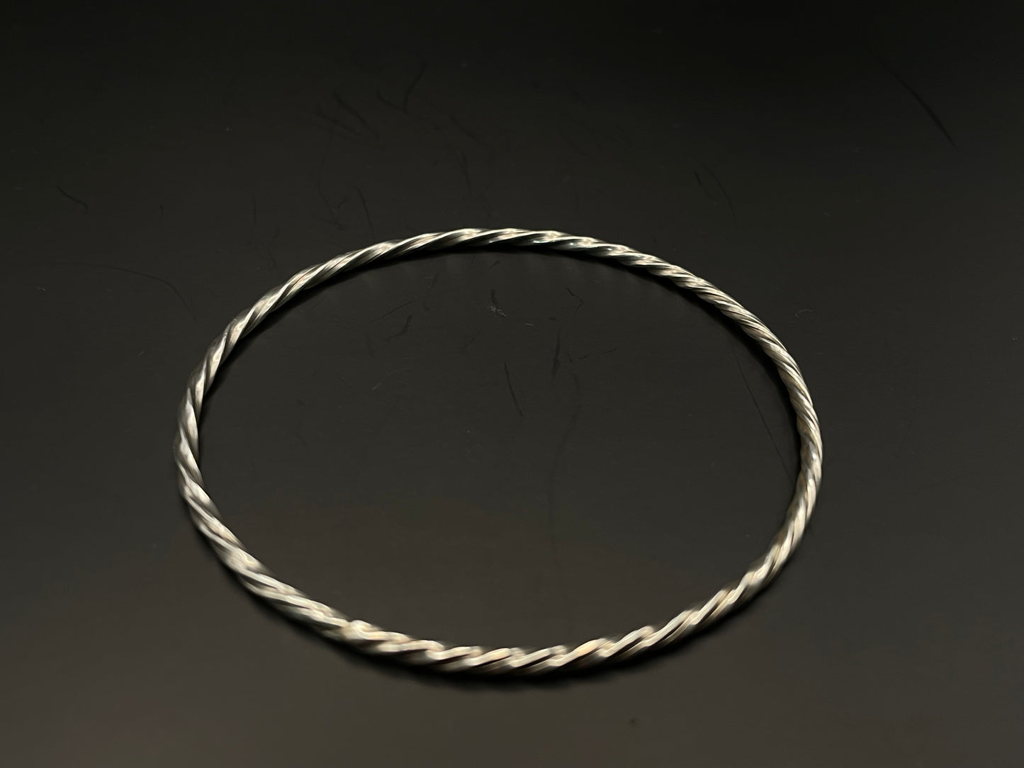 Sterling Silver Square Wire Twisted Bangle