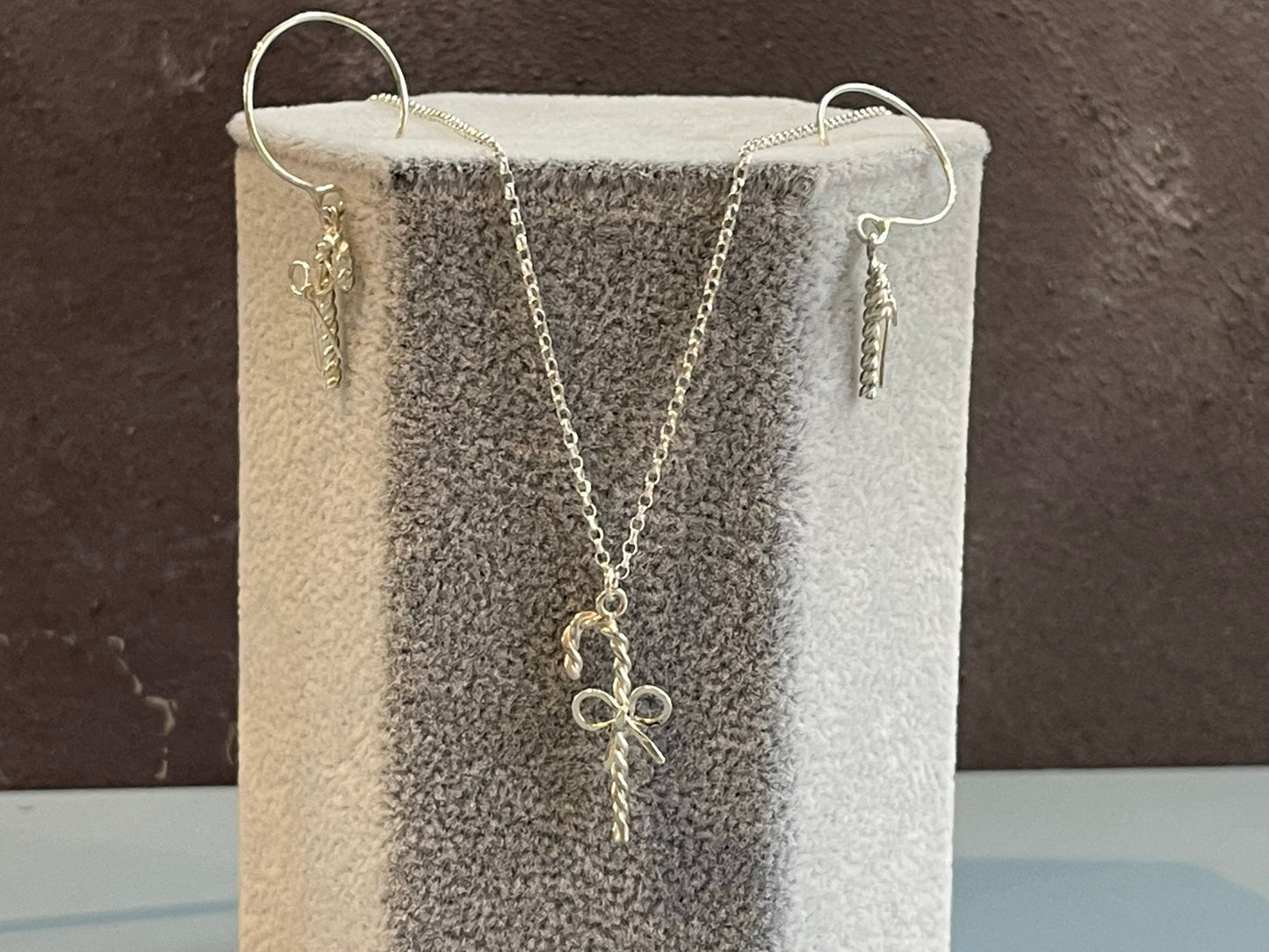 Silver Candy Cane Necklace image 3