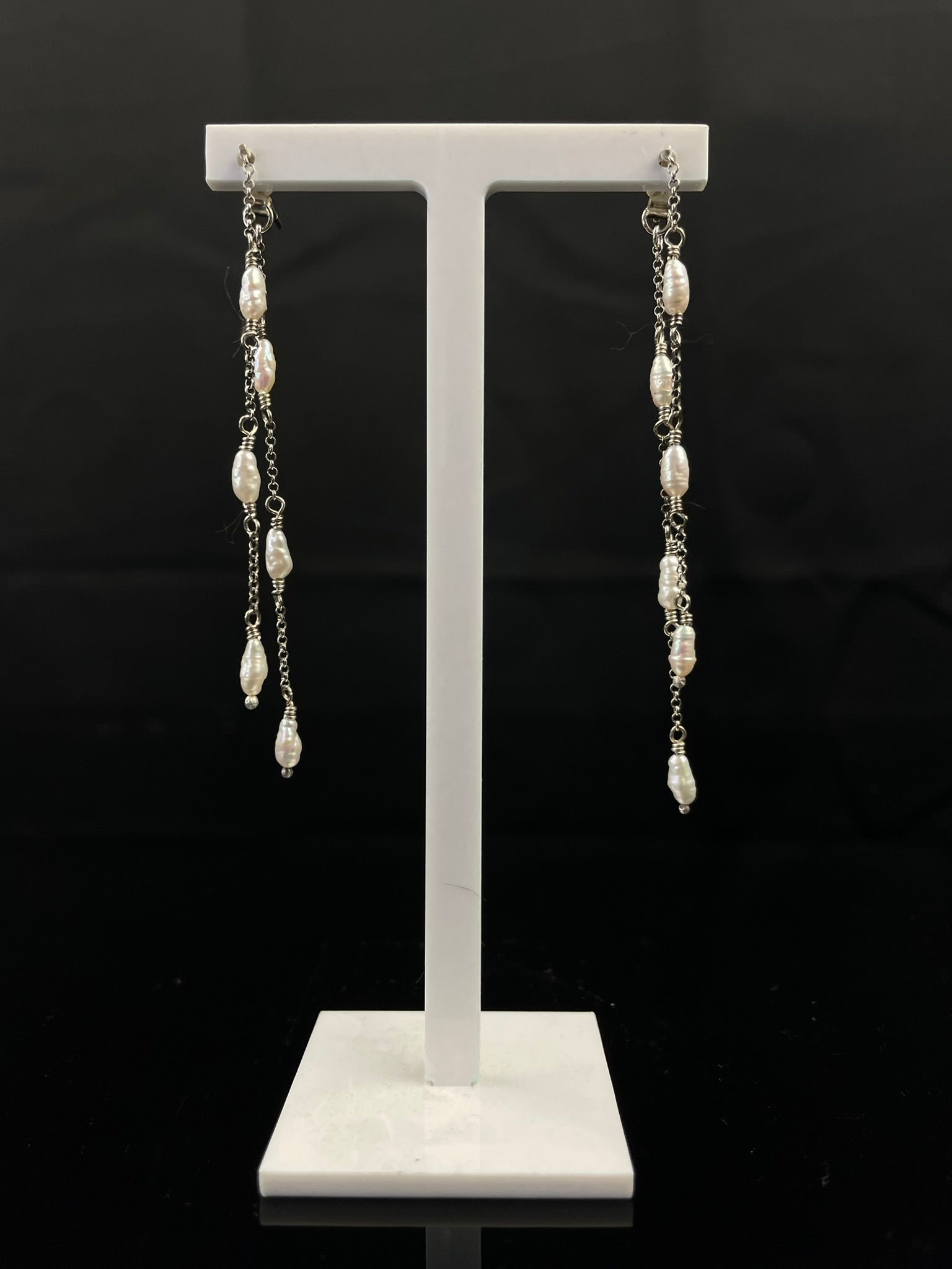 Waterfall Pearl Earrings image 0