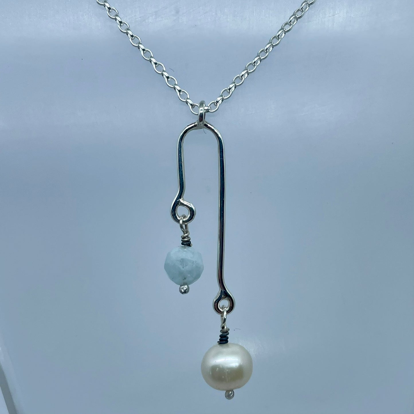Aquamarine and Freshwater Pearl Necklace image 2