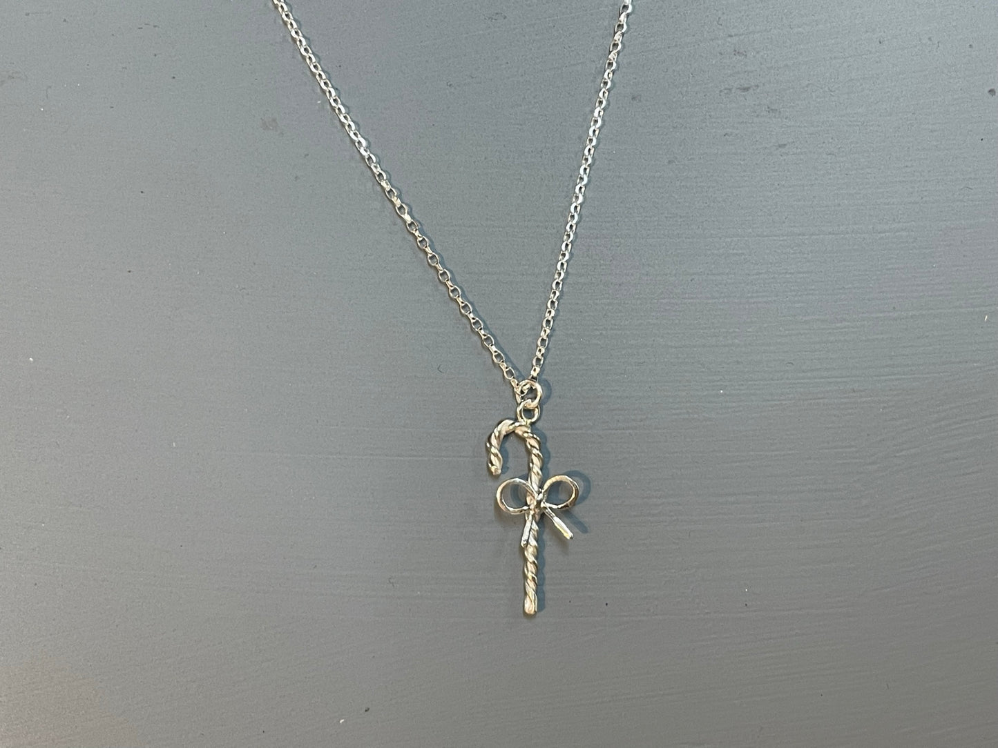 Silver Candy Cane Necklace image 1