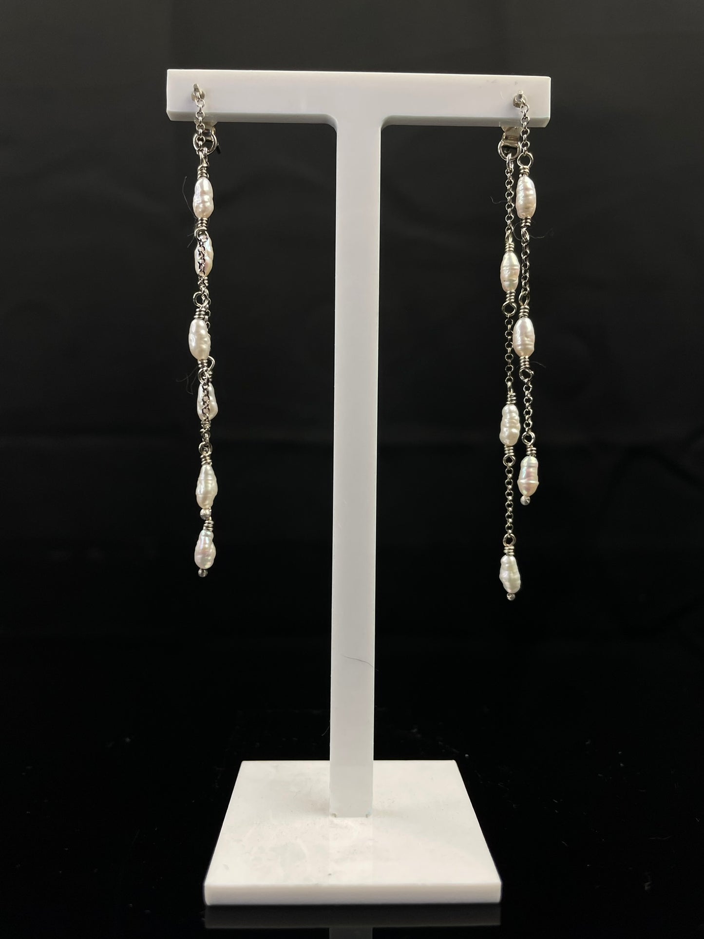 Waterfall Pearl Earrings image 1