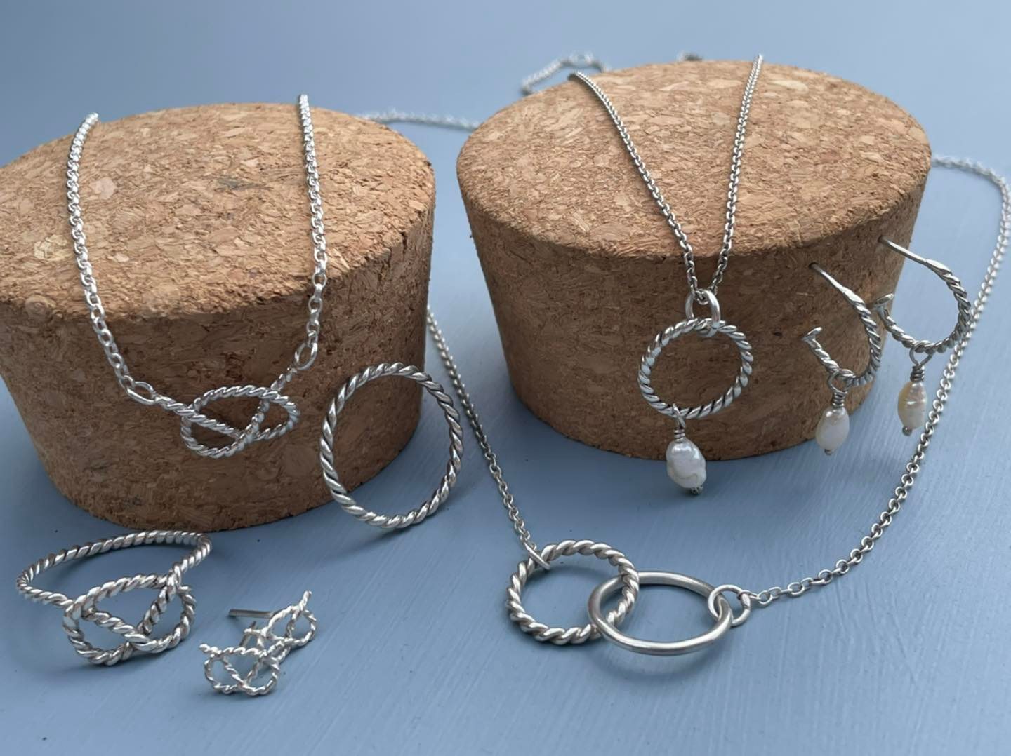 Pearl Drop Hoop Earrings image 8