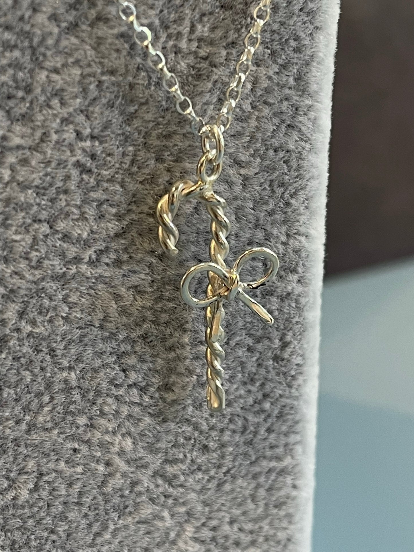 Silver Candy Cane Necklace image 4