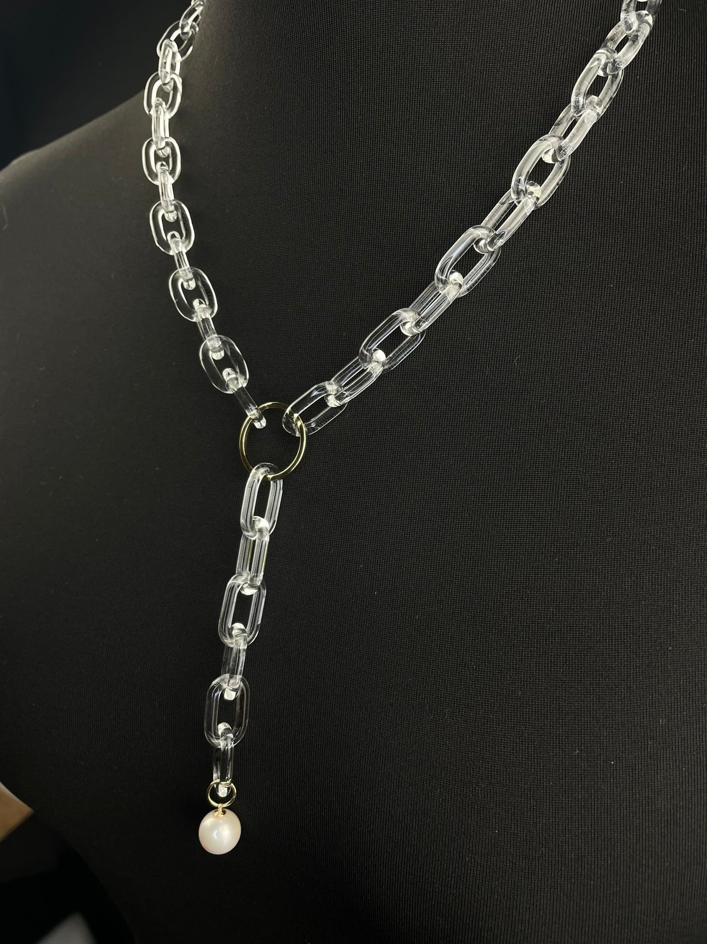 Borosilicate Glass and 9ct Gold Statement Necklace image 4