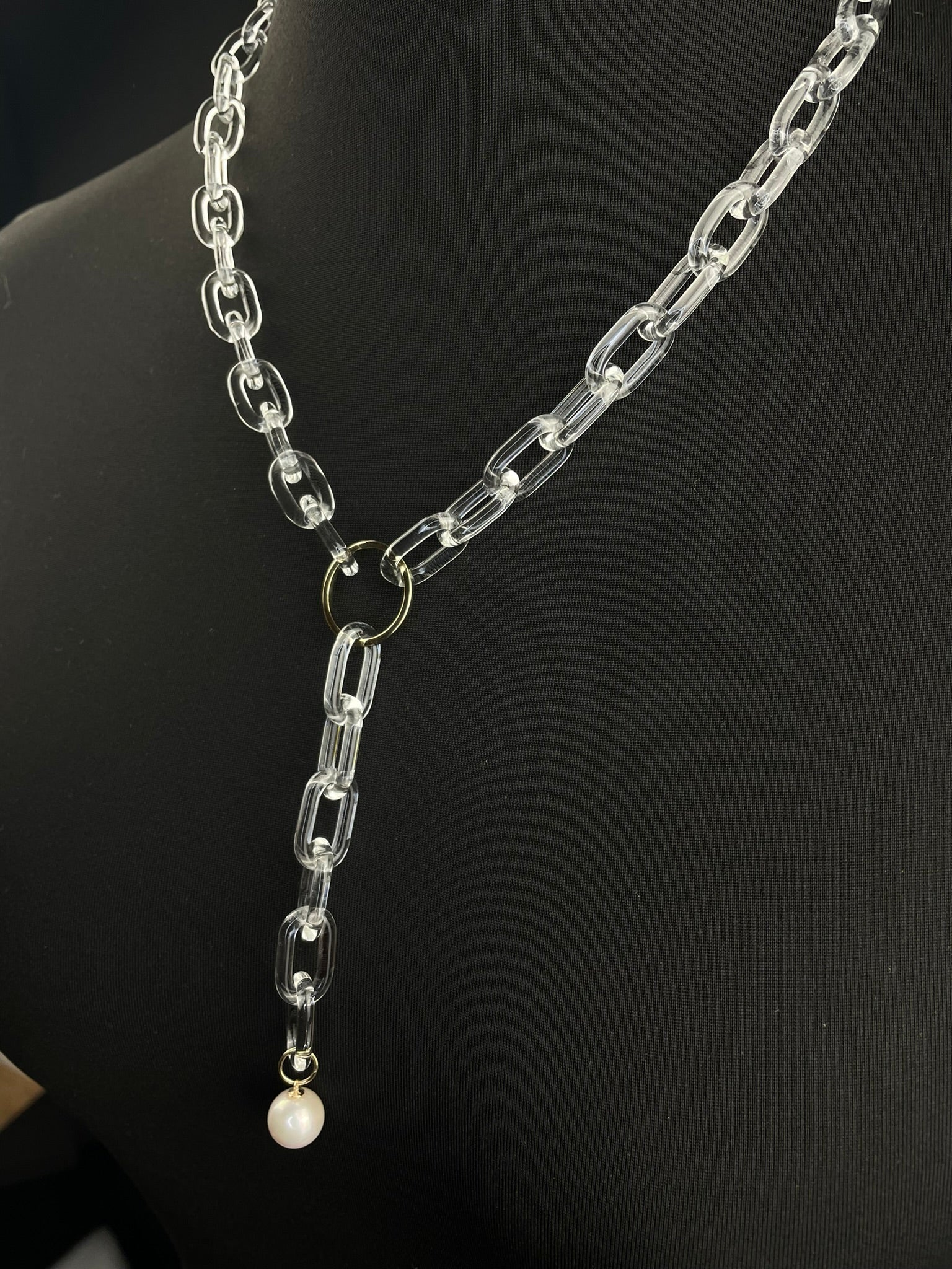 Borosilicate Glass and 9ct Gold Statement Necklace image 4