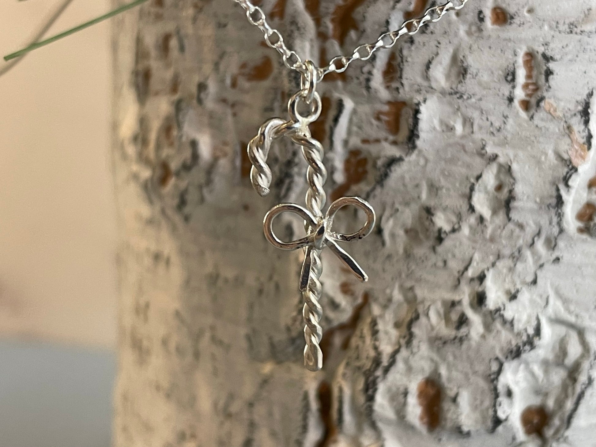 Silver Candy Cane Necklace image 6