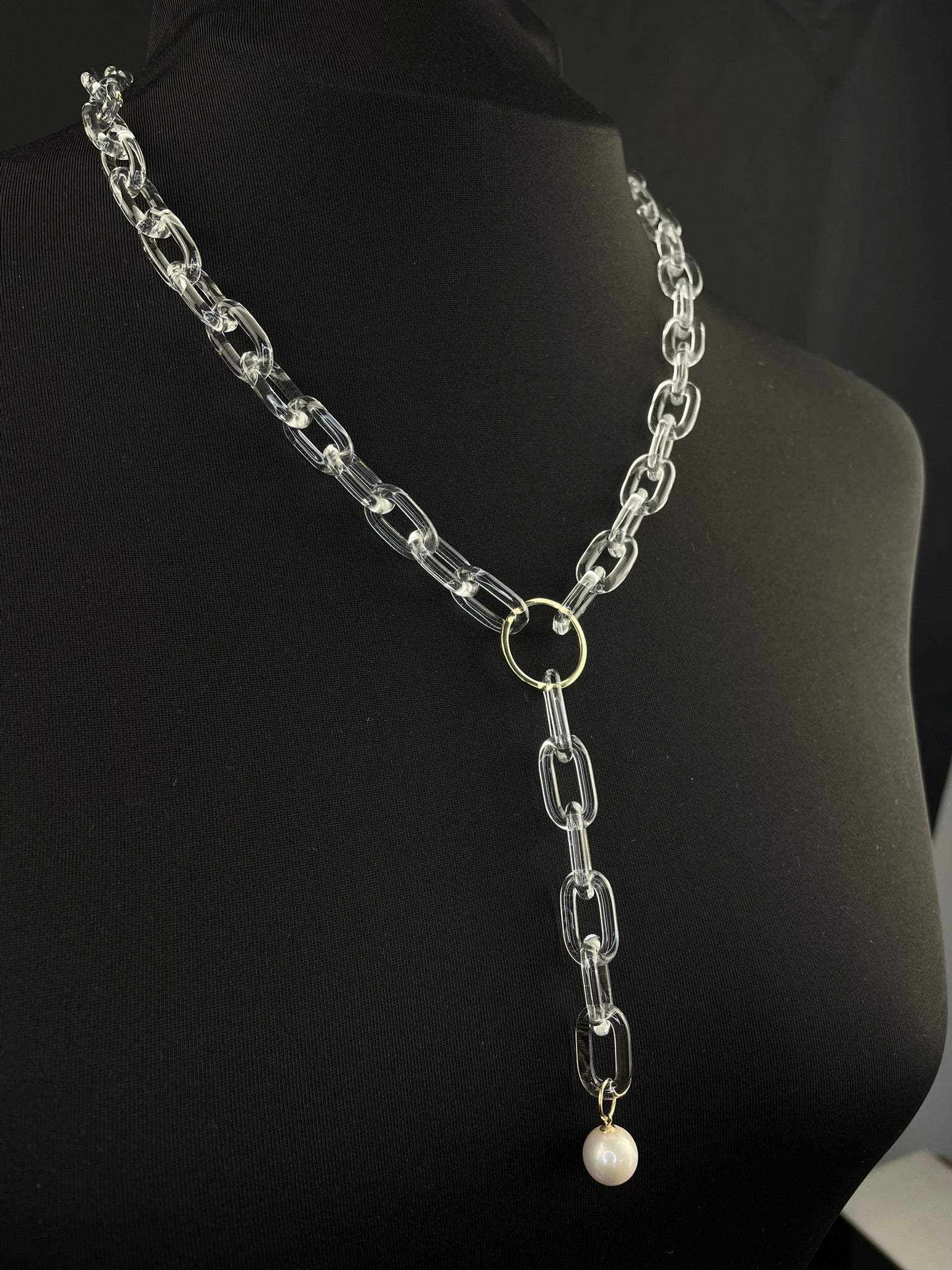 Borosilicate Glass and 9ct Gold Statement Necklace image 2