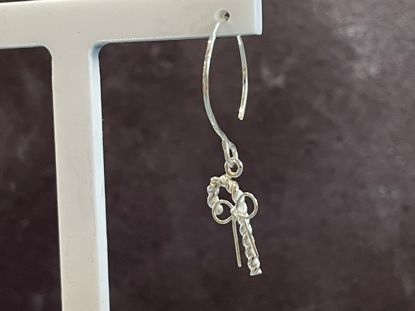 Christmas Candy Cane Earrings With Bows image 4