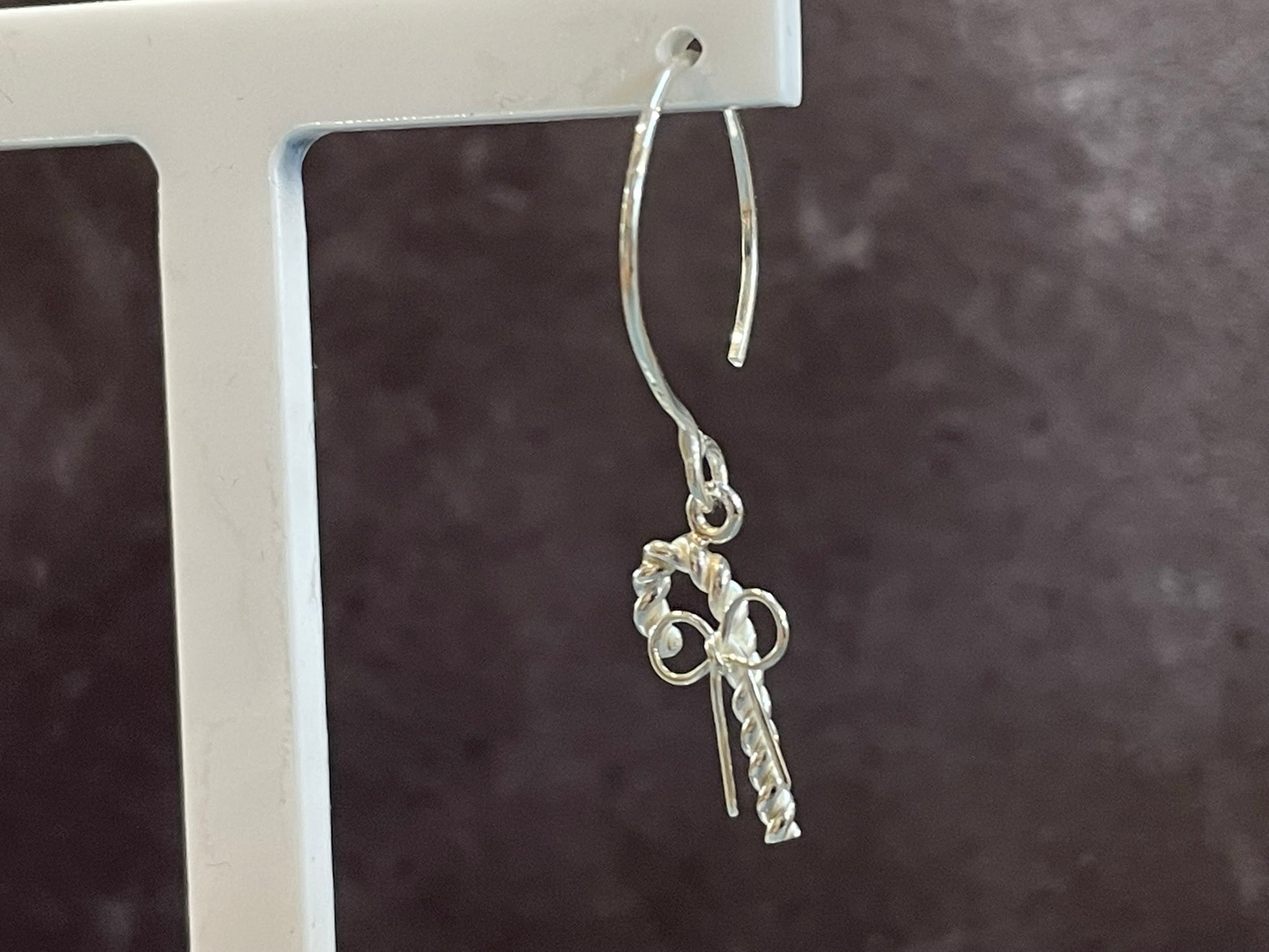 Christmas Candy Cane Earrings With Bows image 4