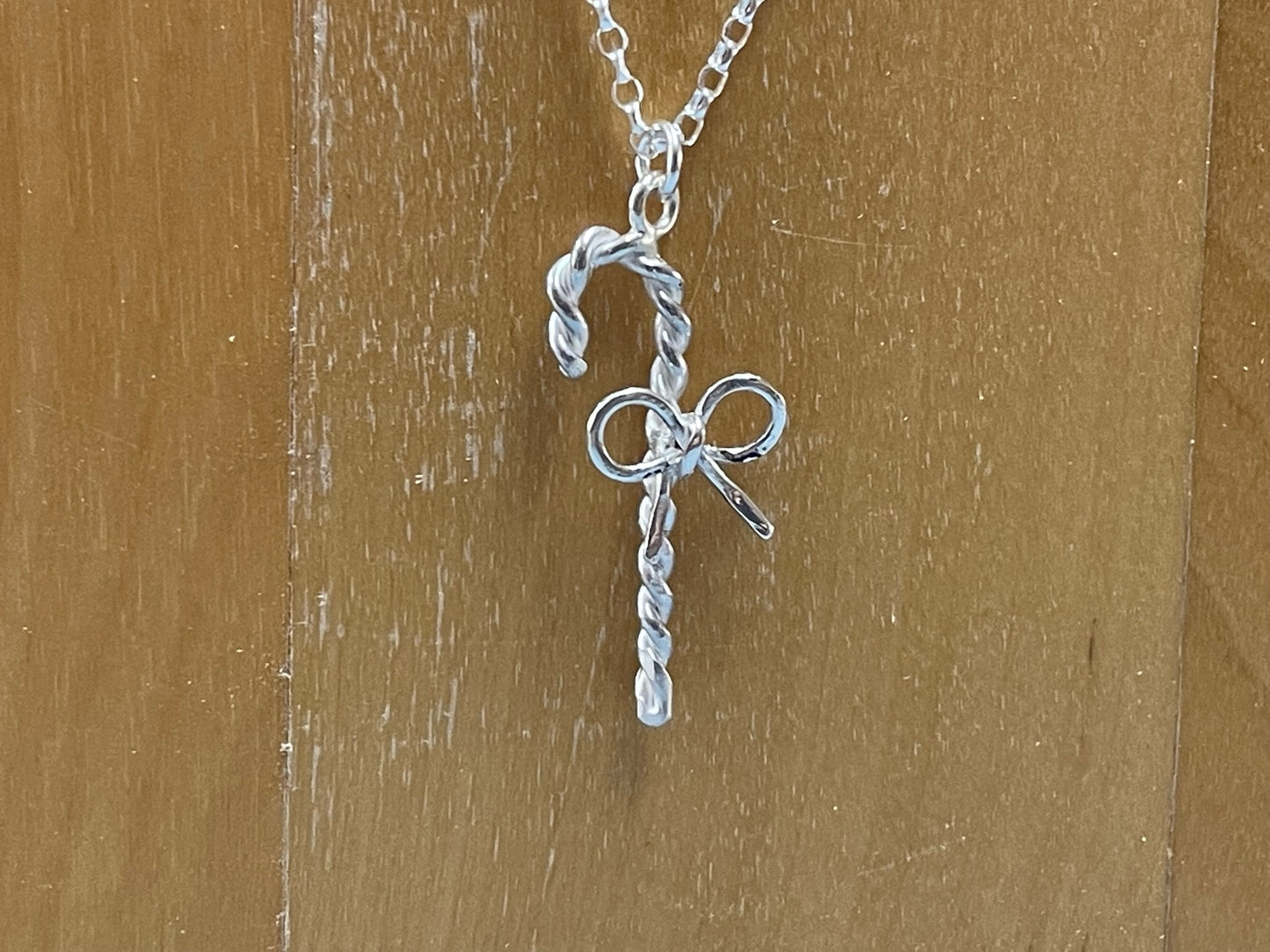 Silver Candy Cane Necklace image 5