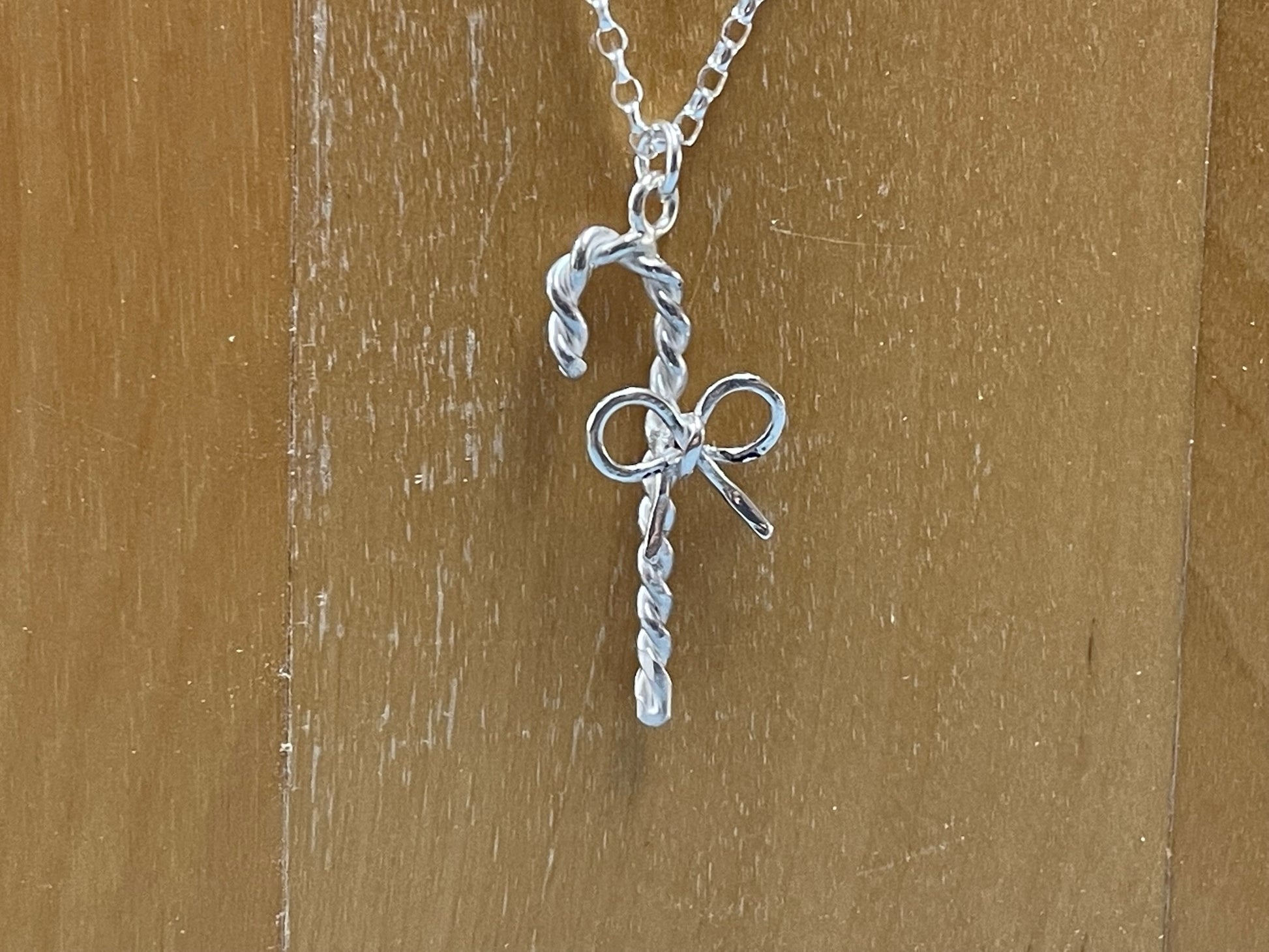 Silver Candy Cane Necklace image 5