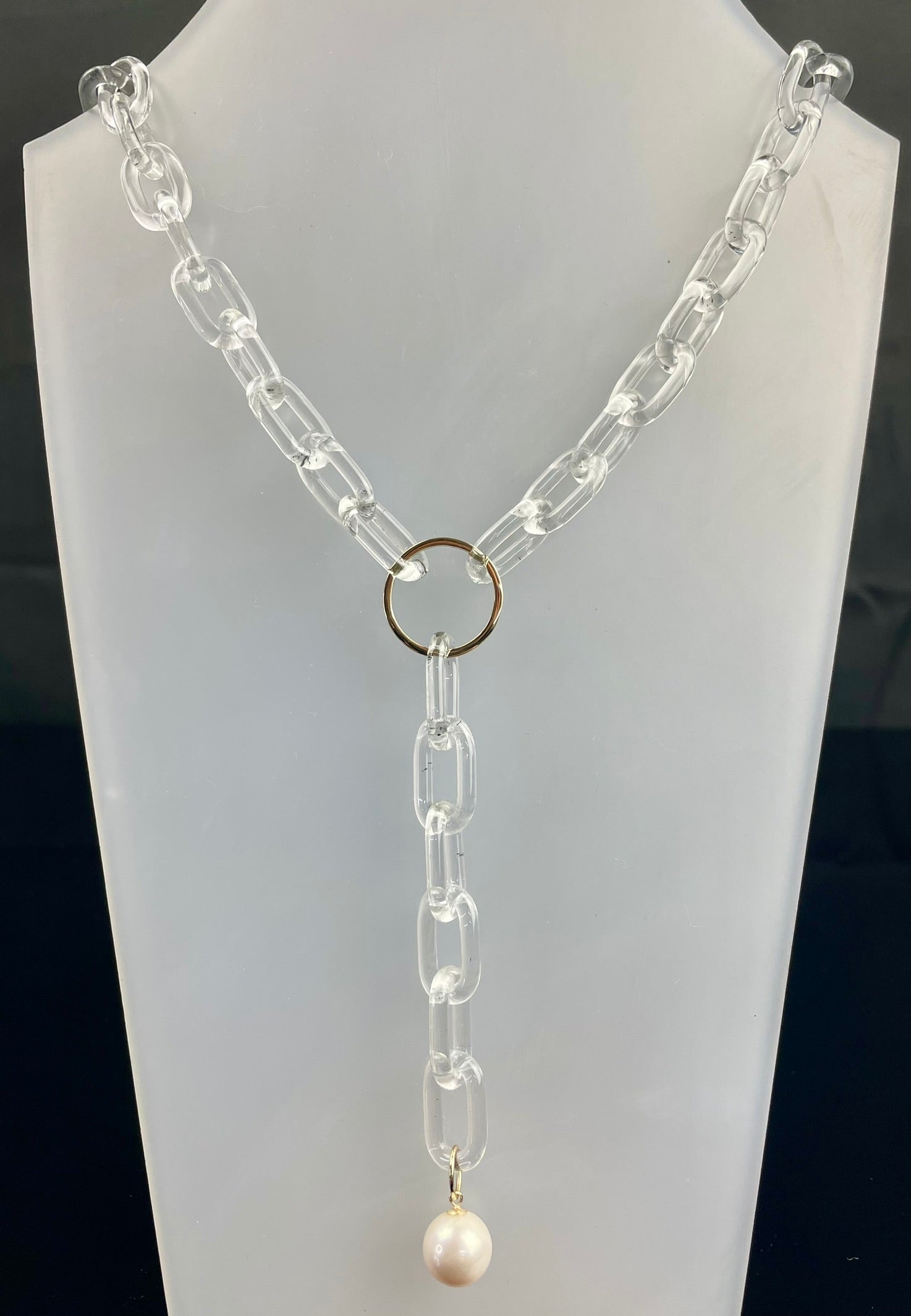 Borosilicate Glass and 9ct Gold Statement Necklace image 6