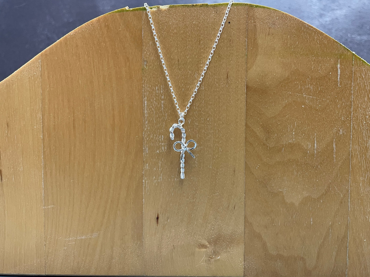 Silver Candy Cane Necklace image 2