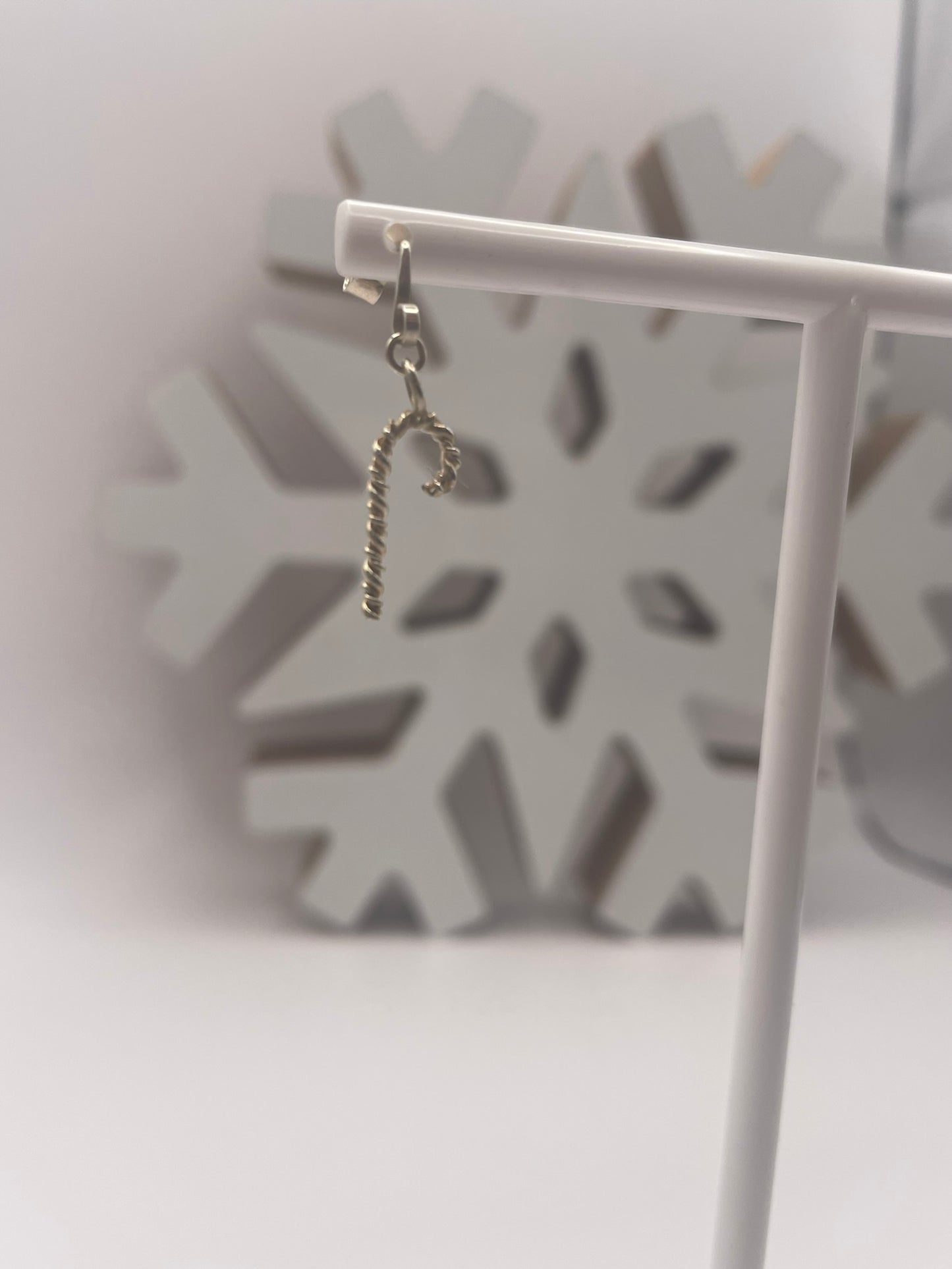 Sterling Silver Handmade Candy Cane Earrings