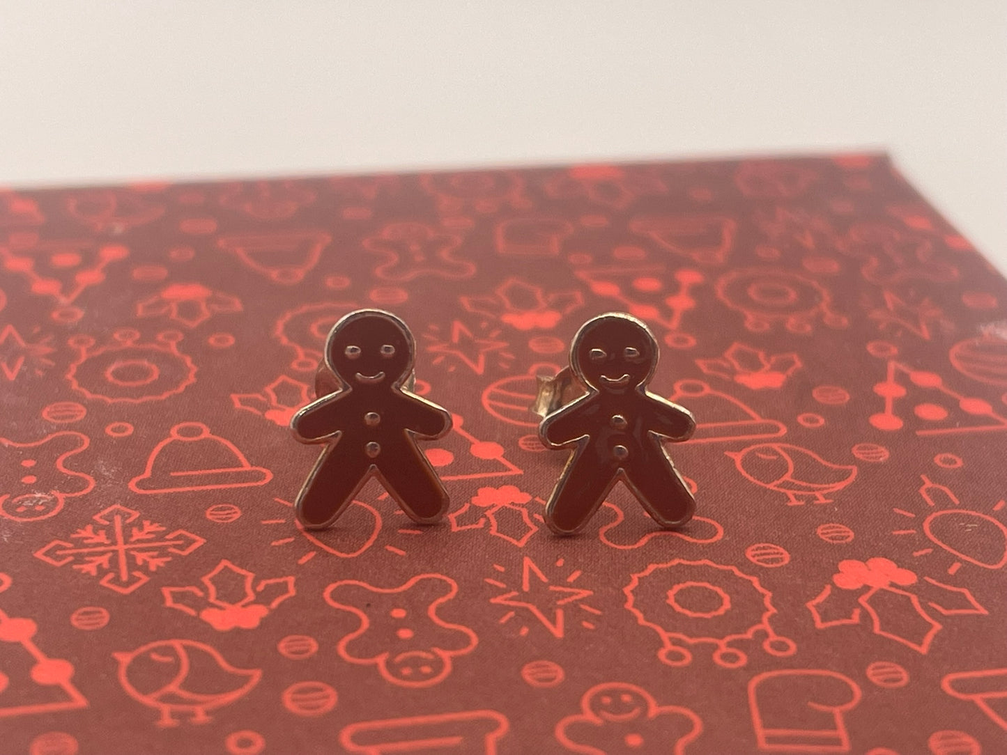 Sterling Silver Gingerbread Man Earrings