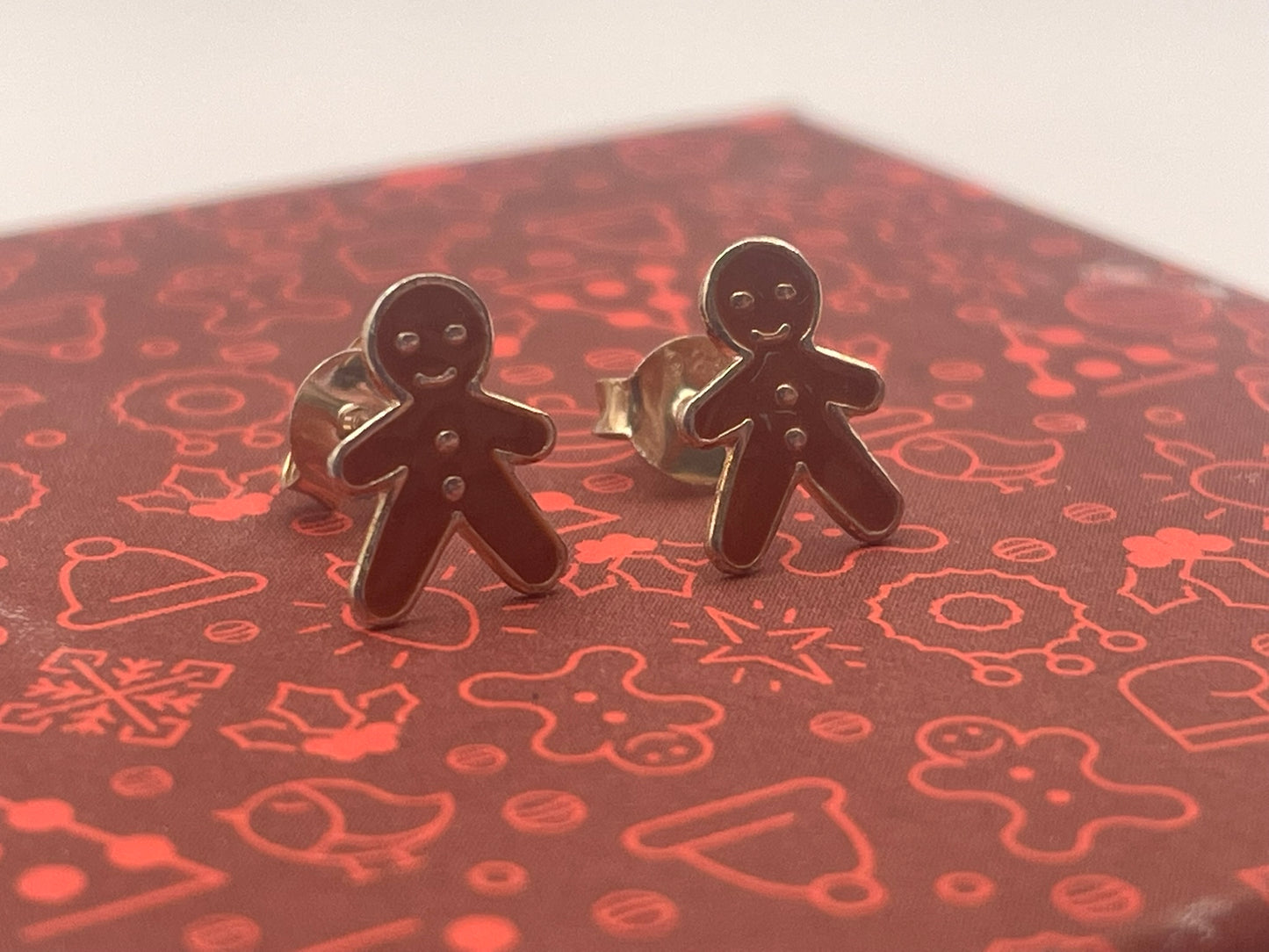 Sterling Silver Gingerbread Man Earrings