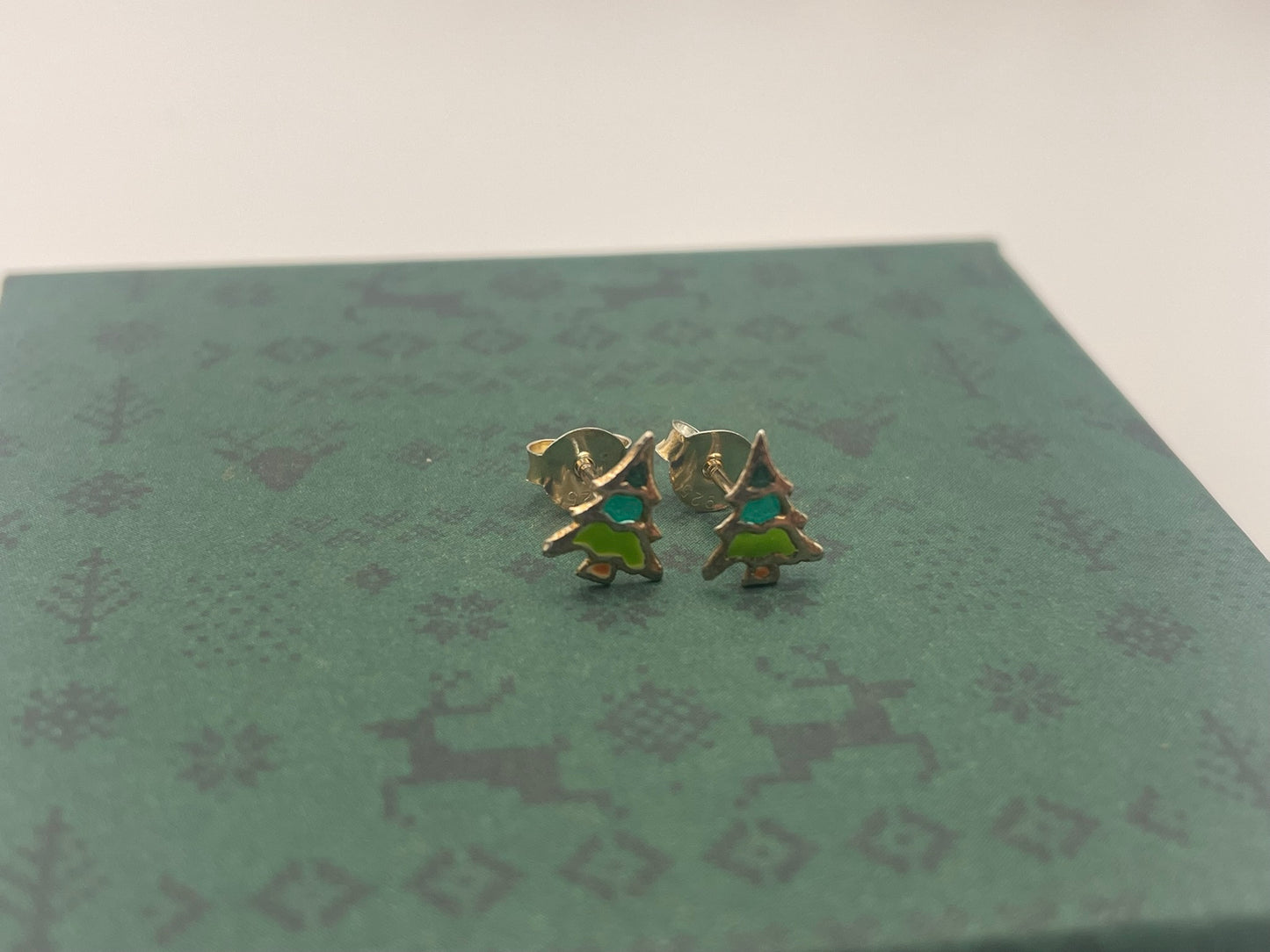Sterling Silver Christmas Tree Earrings