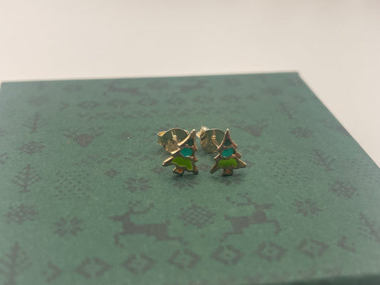 Sterling Silver Christmas Tree Earrings