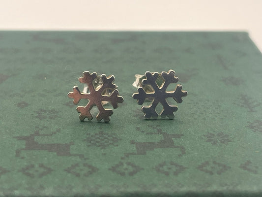 Sterling Silver Snowflake Studs