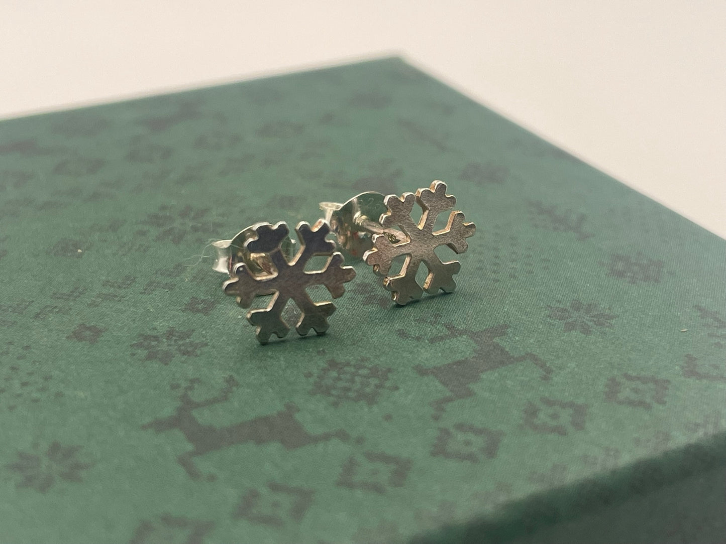 Sterling Silver Snowflake Studs