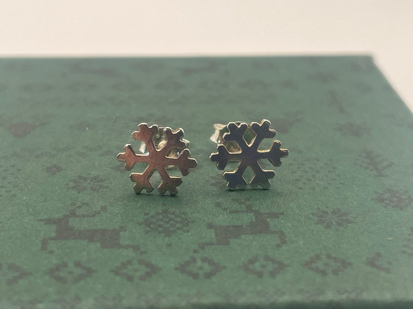 Sterling Silver Snowflake Studs