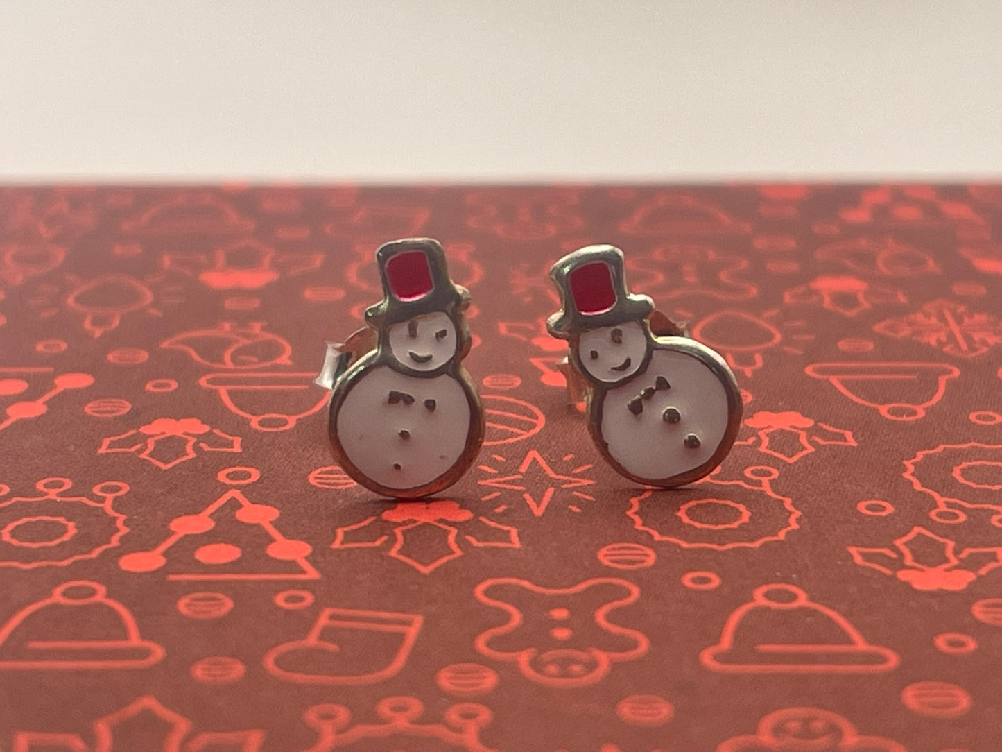 Sterling Silver Snowman Studs