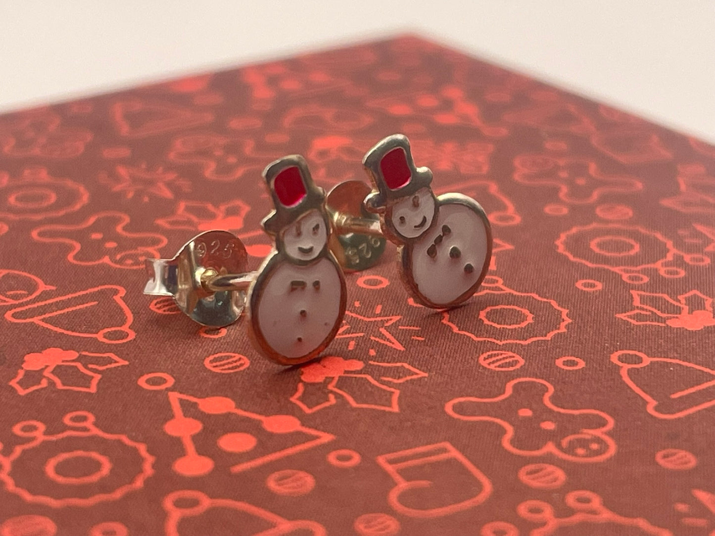Sterling Silver Snowman Studs