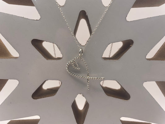 Contempory Candy Cane Heart Necklace