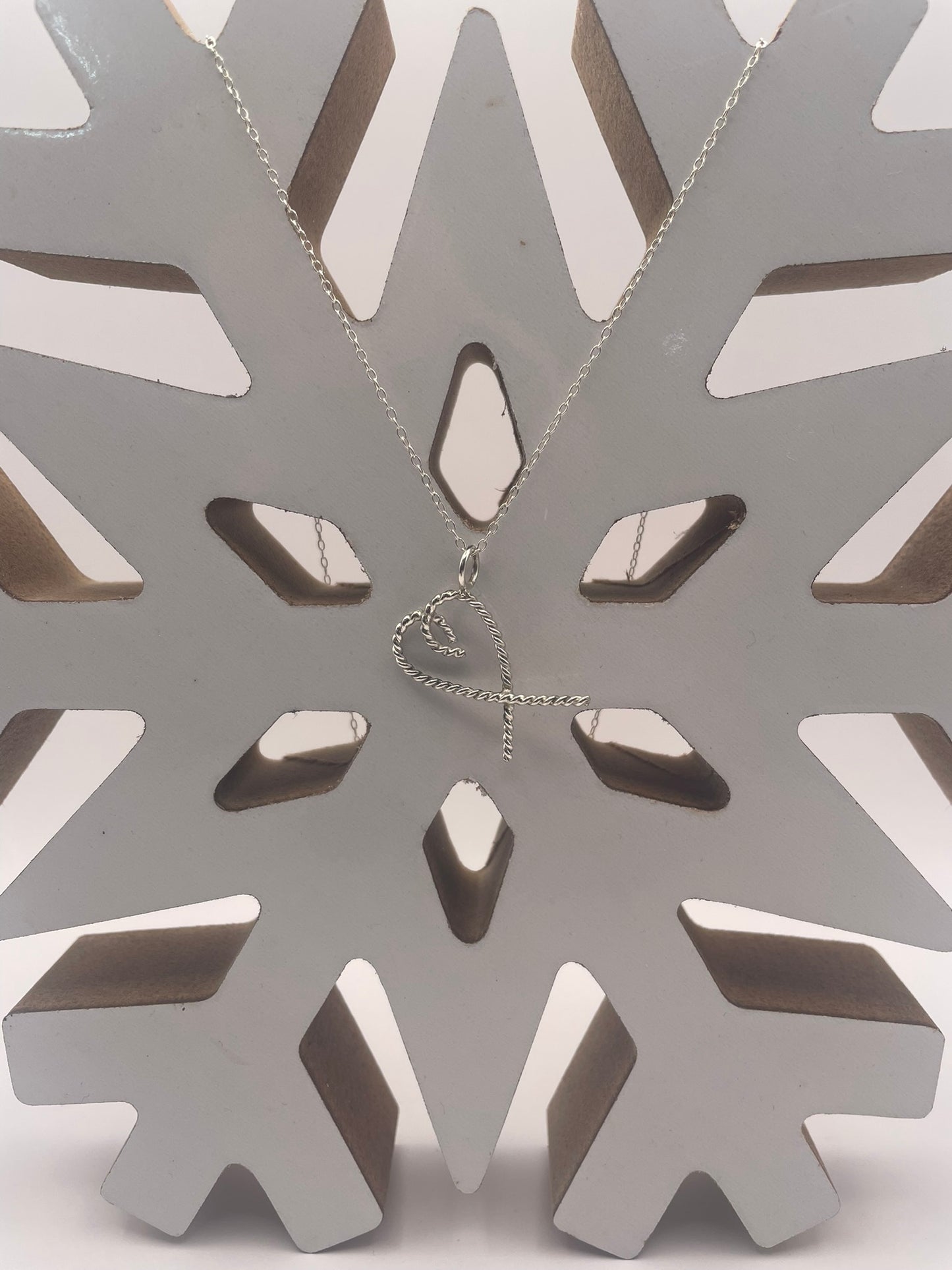 Contempory Candy Cane Heart Necklace