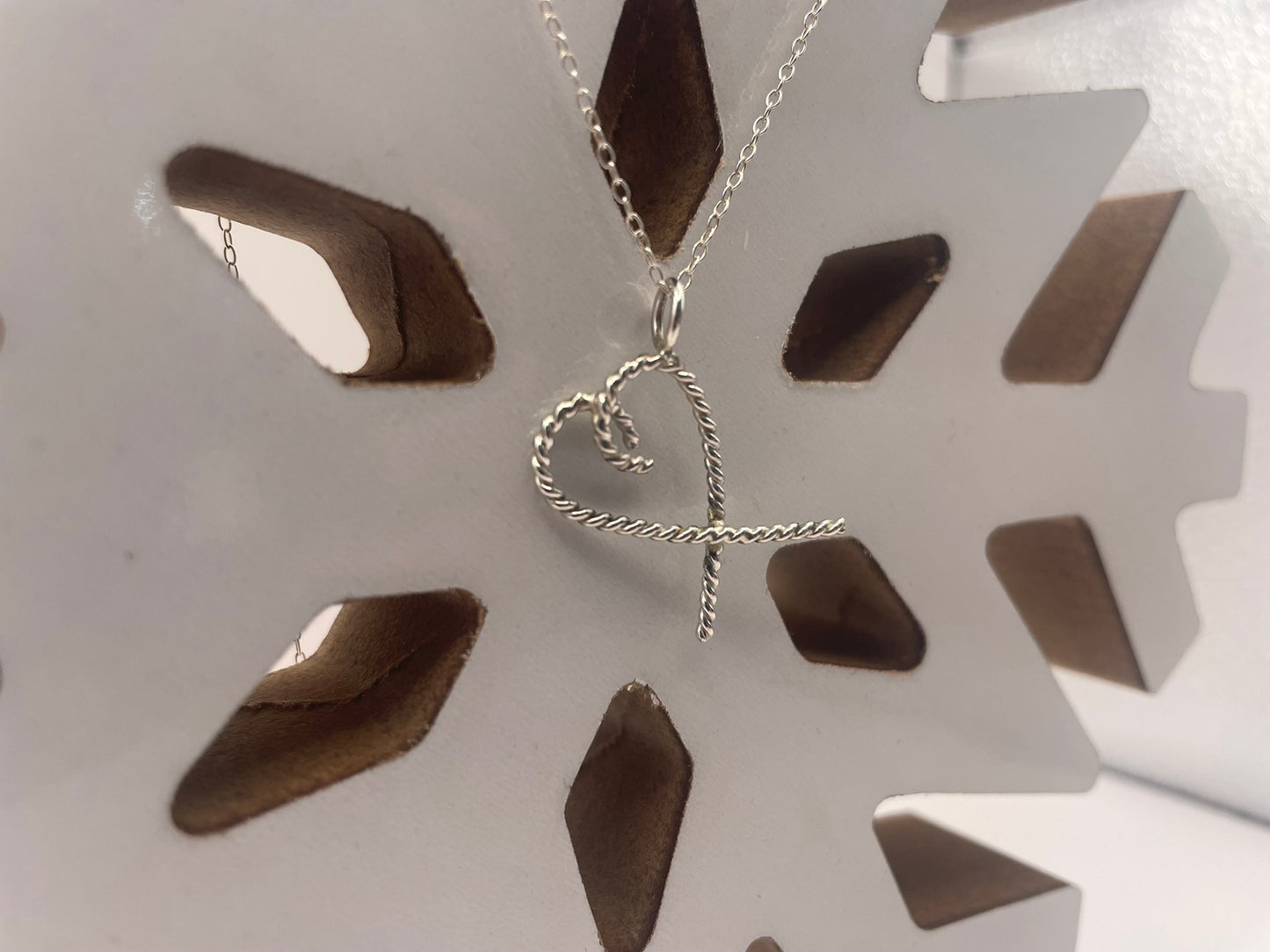 Contempory Candy Cane Heart Necklace