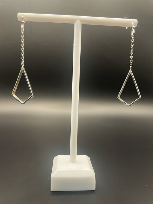 Art Deco Inspired Kite Chain Drop Earrings