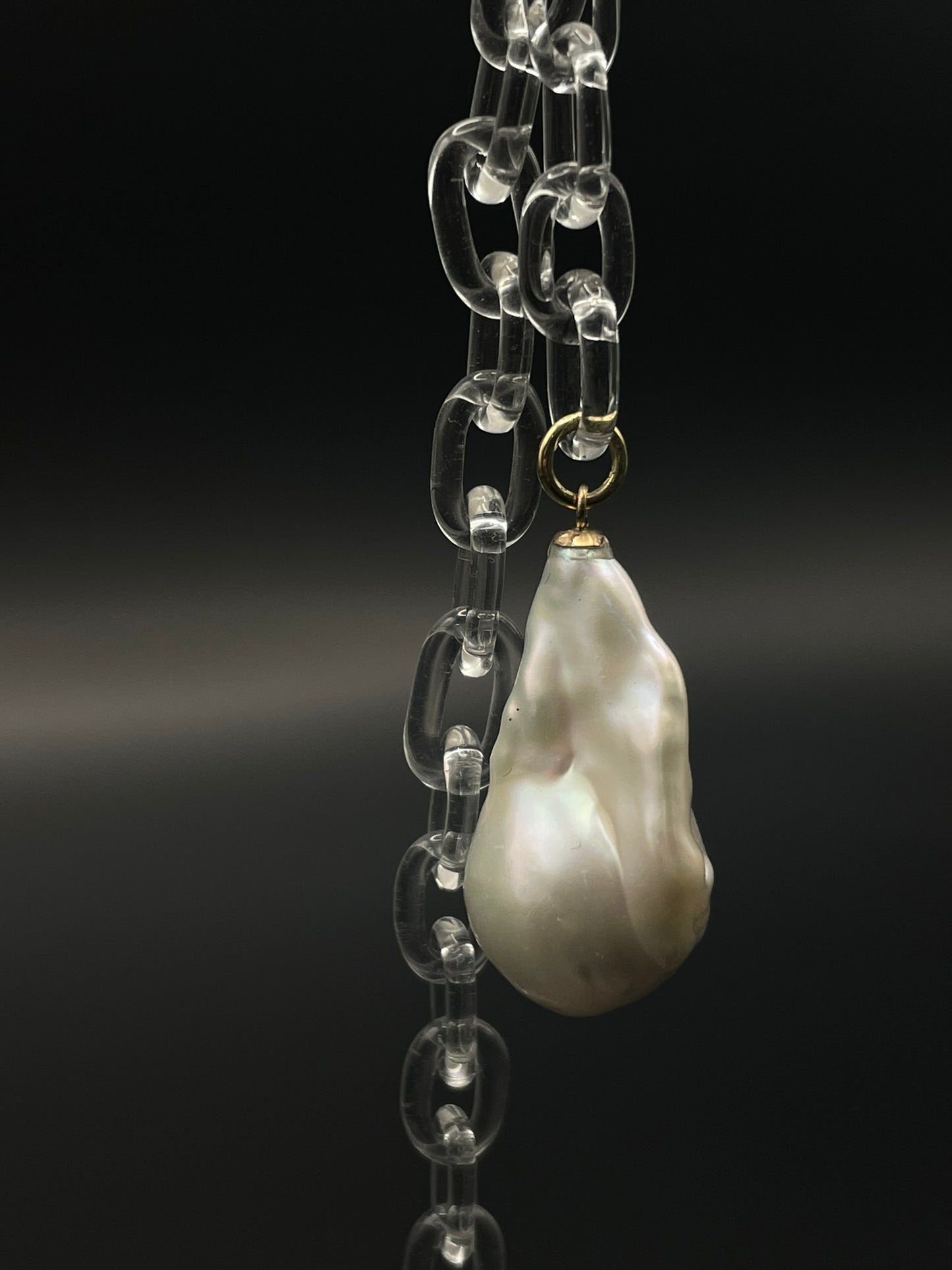 Baroque Pearl and Glass Chain Statement earrings