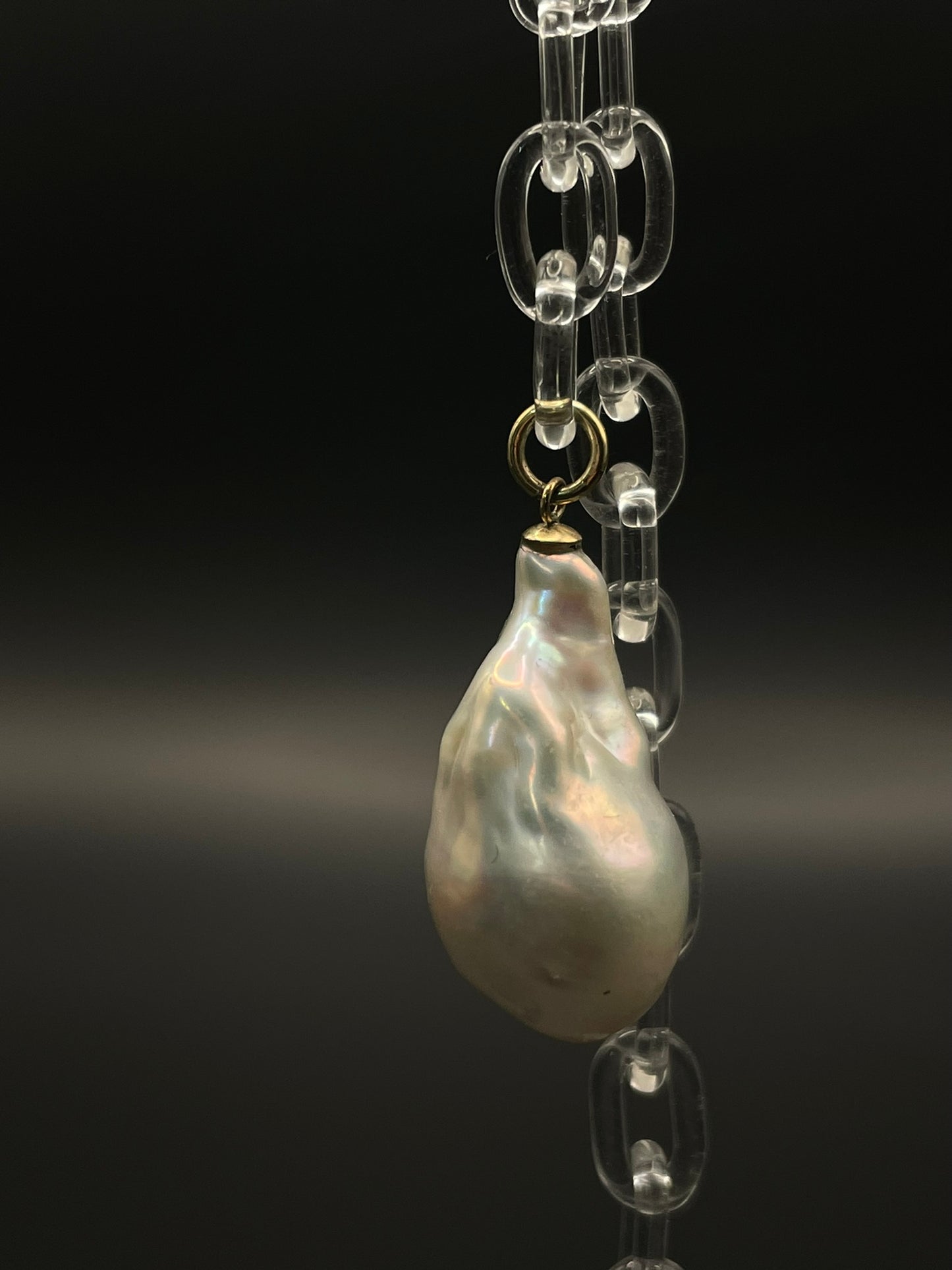 Baroque Pearl and Glass Chain Statement earrings