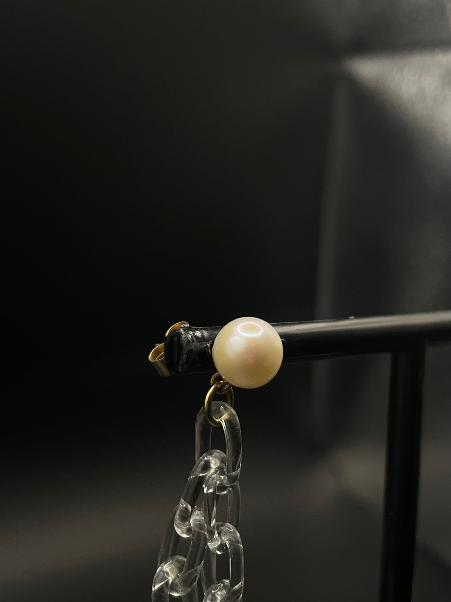 Baroque Pearl and Glass Chain Statement earrings