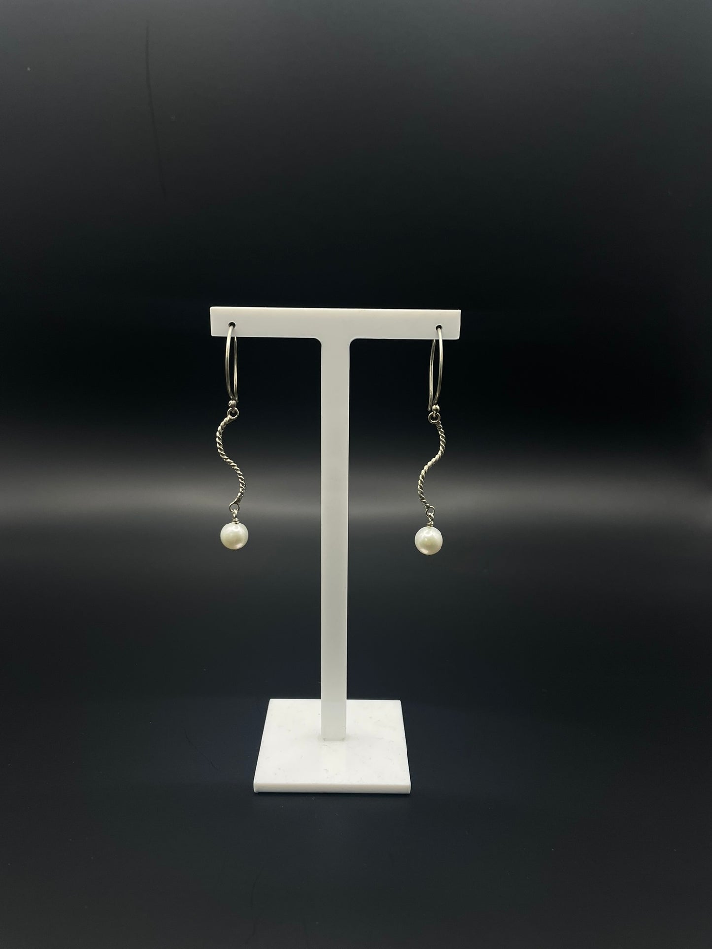 Long Rope Pearl Drop Earrings
