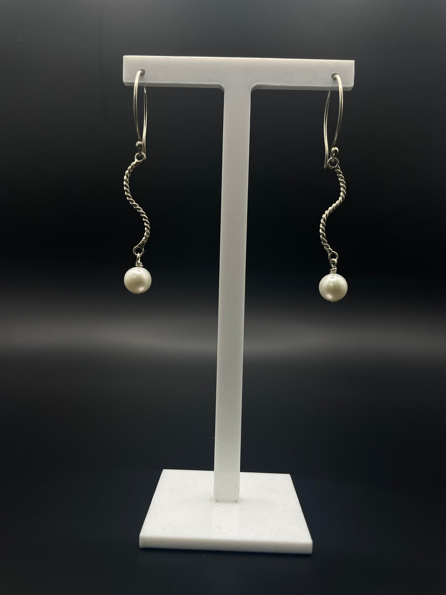 Long Rope Pearl Drop Earrings