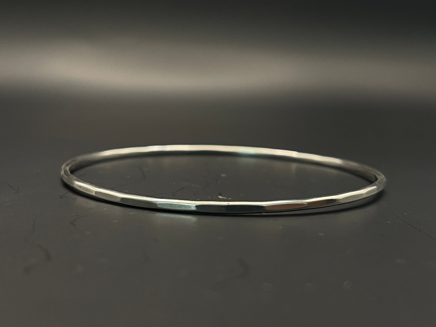 Faceted Hammered Circle Bangle