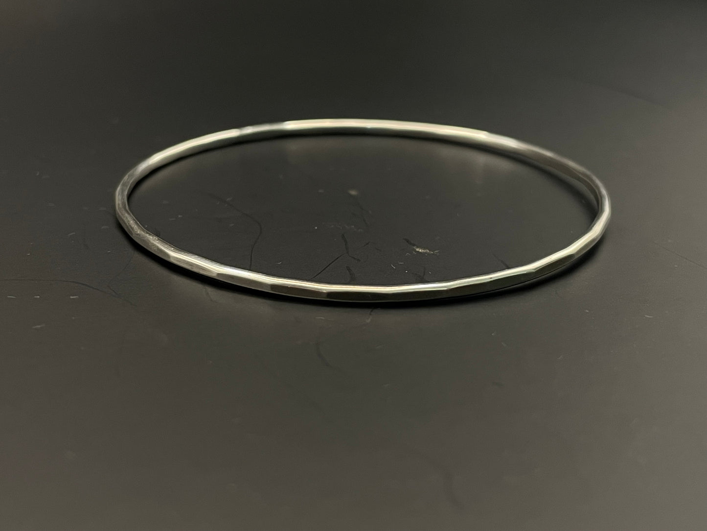 Faceted Hammered Circle Bangle