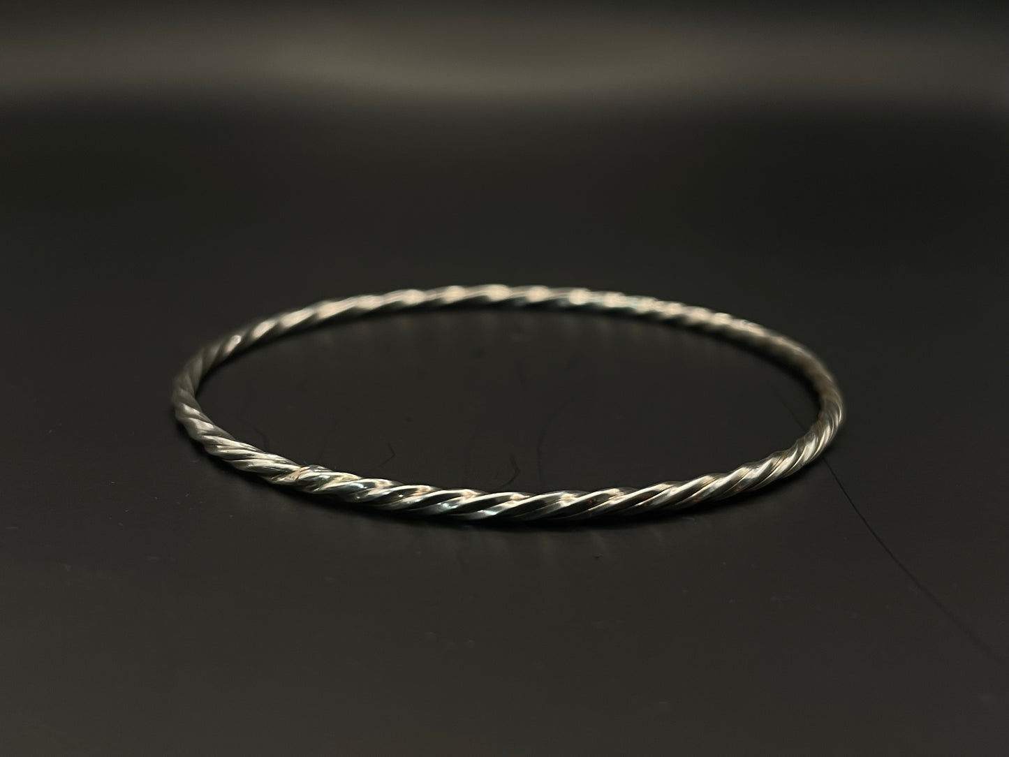 Sterling Silver Square Wire Twisted Bangle
