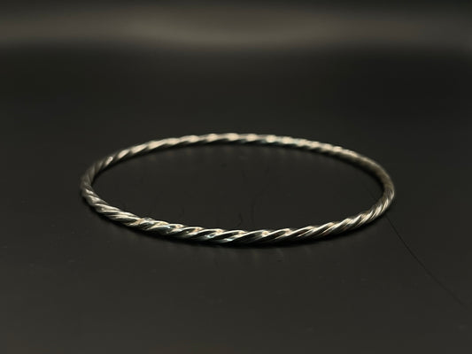 Sterling Silver Square Wire Twisted Bangle