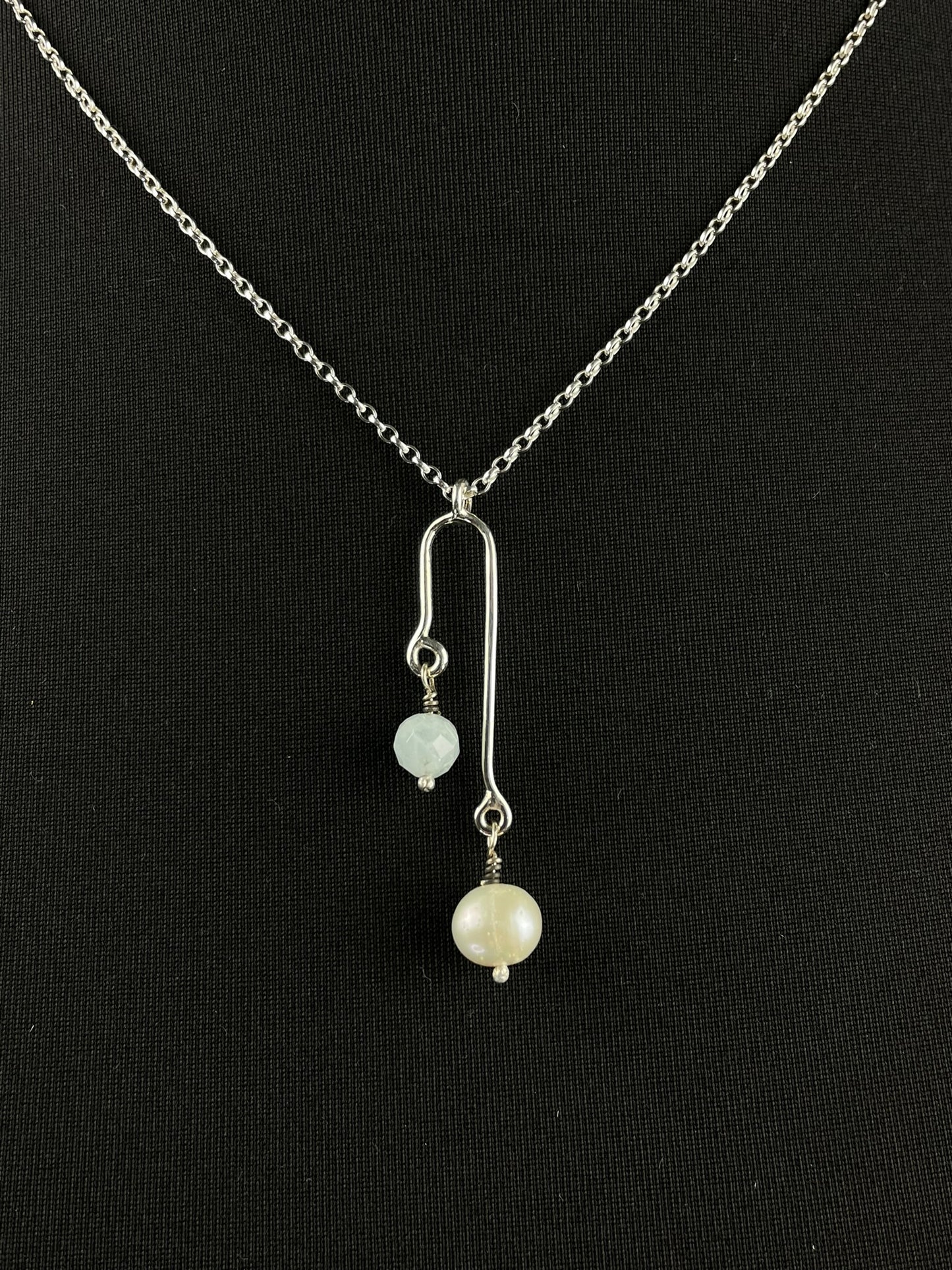 Aquamarine and Freshwater Pearl Necklace image 0