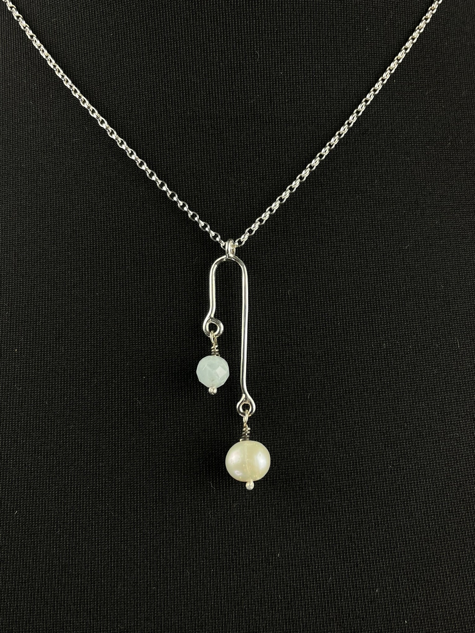 Aquamarine and Freshwater Pearl Necklace image 0