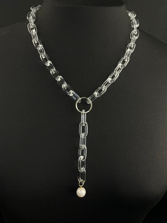 Borosilicate Glass and 9ct Gold Statement Necklace image 0