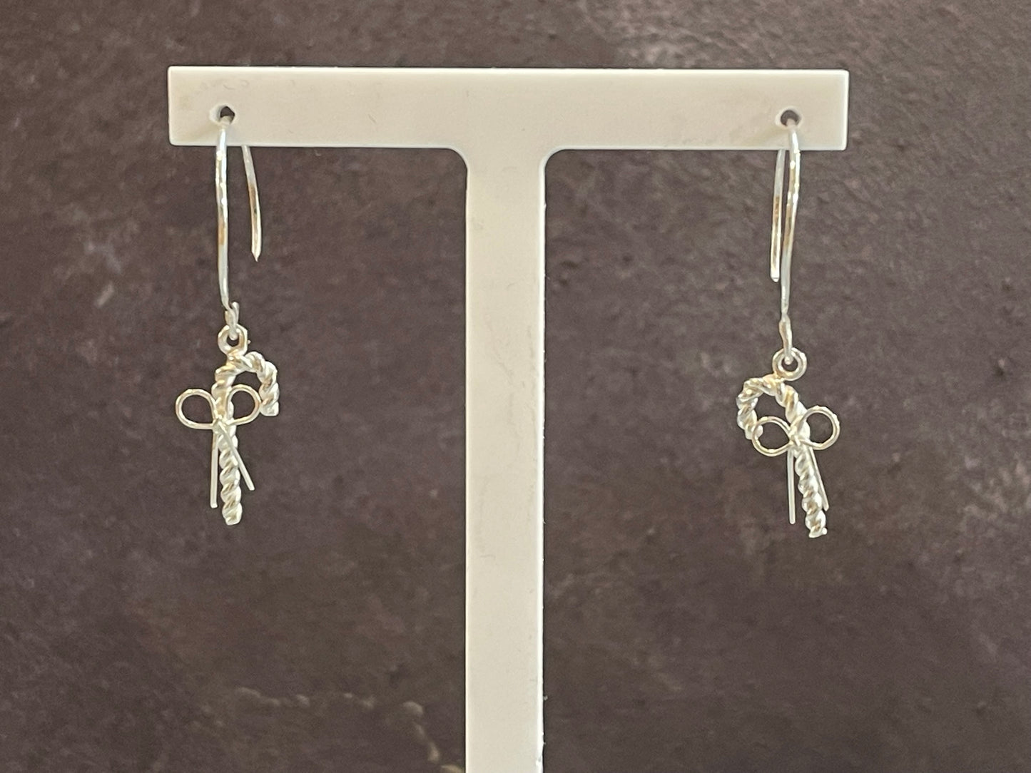 Christmas Candy Cane Earrings With Bows image 1