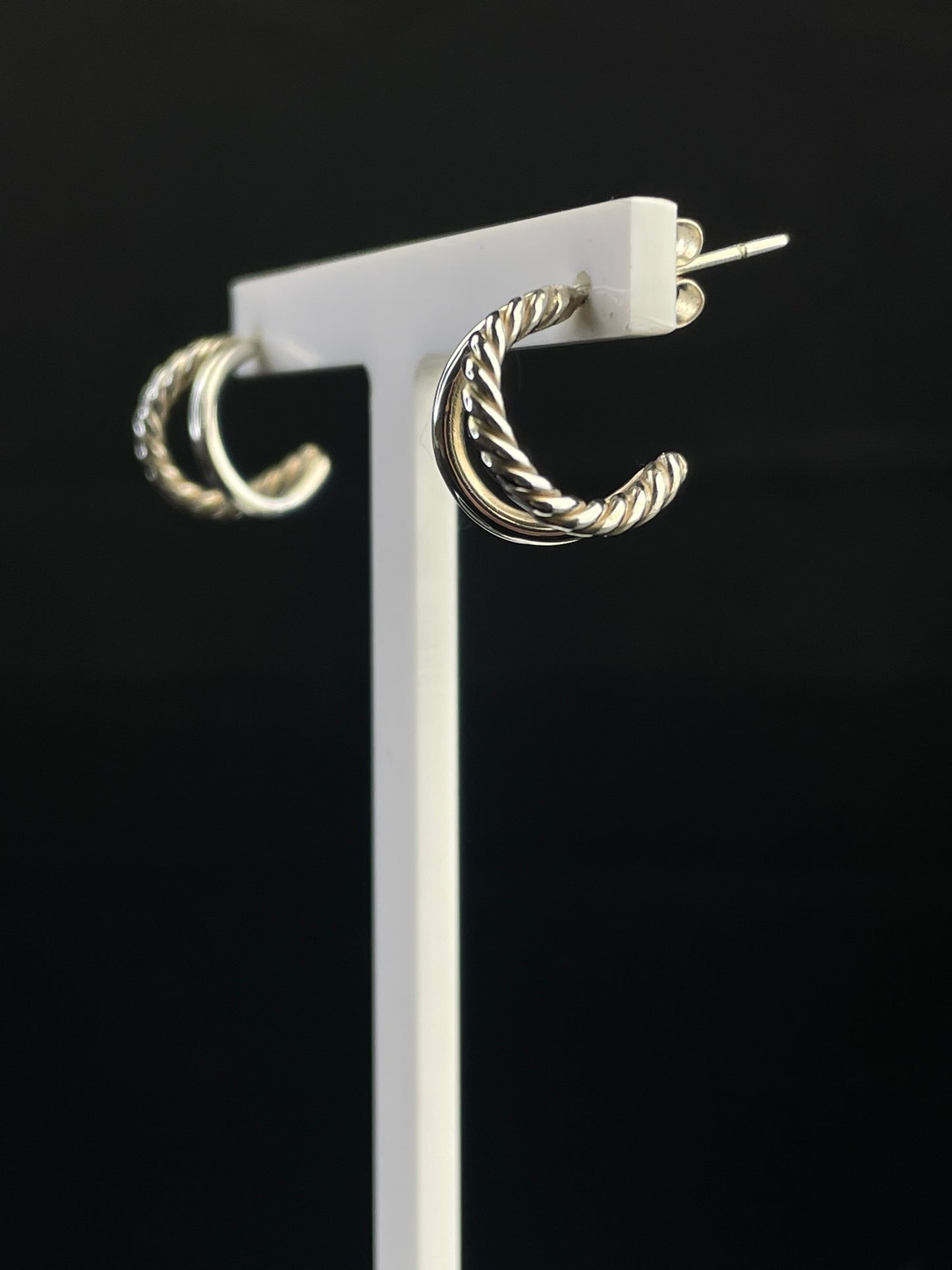 Twisted Huggie Hoops image 0