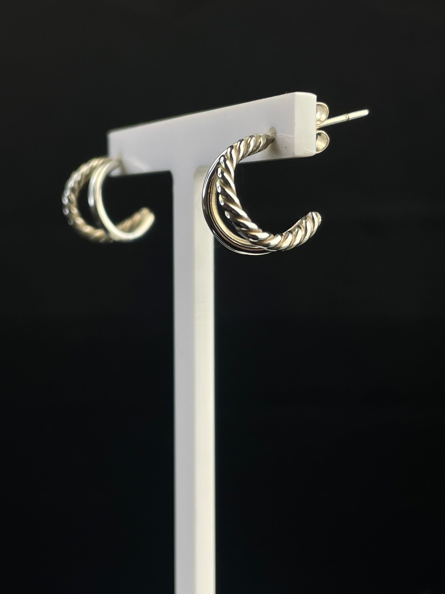 Twisted Huggie Hoops image 0